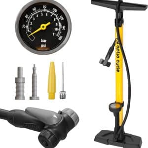 Tyre Pump With Pressure Gauge Optio Presta Valve Pump 160 PSI / 11 Bar